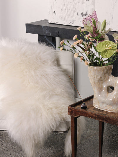 Vitt isländskt fårskinn
