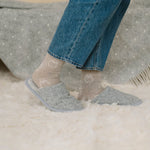 Tofflor i merinoull, marmorerad