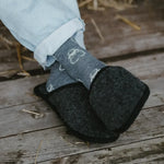 Tofflor i merinoull, granitgrå