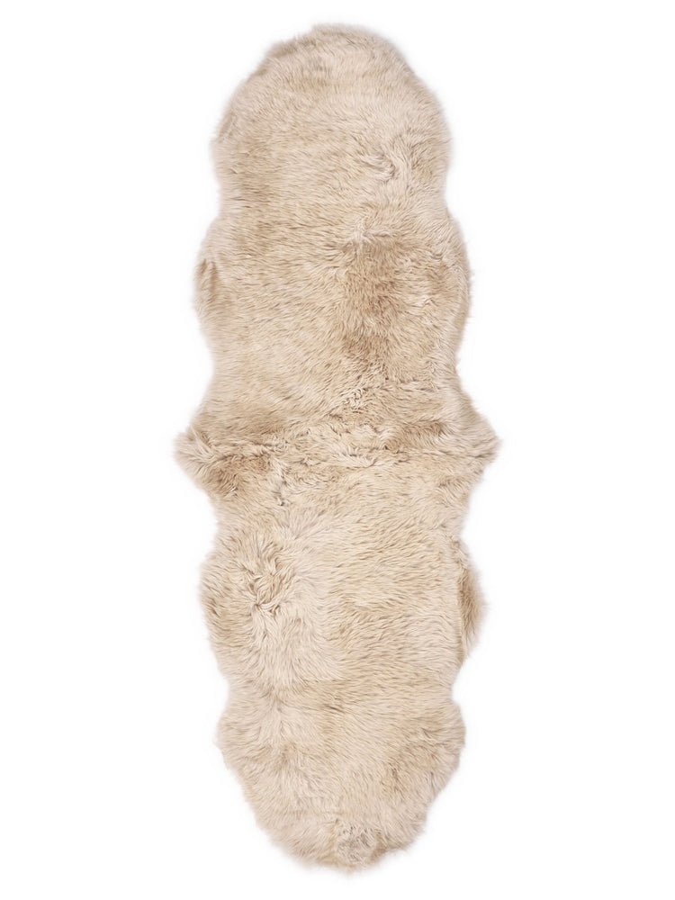 Dubbelt fårskinn från Nya Zeeland 180 × 60 cm – Beige